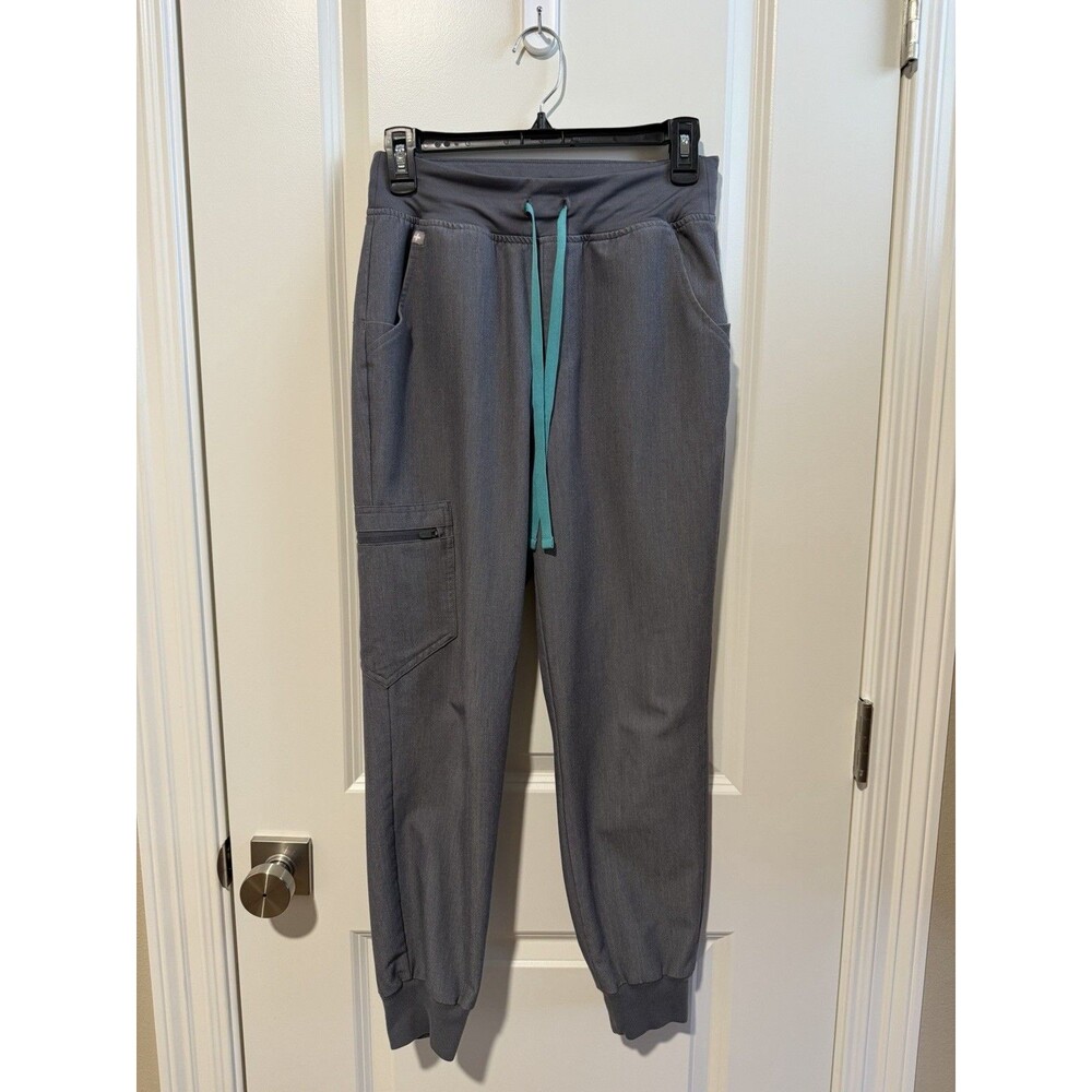FIGS High-Waisted Zamora Jogger Scrub Pants – Small Petite – Graphite